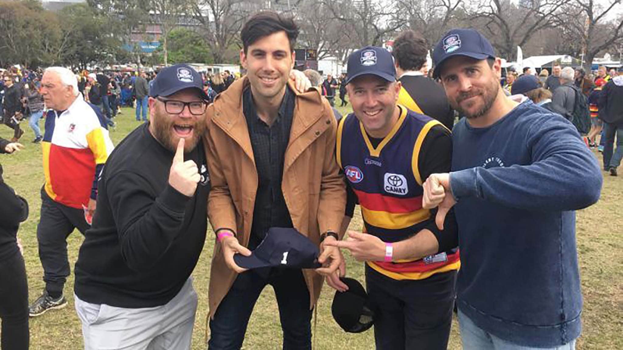 selbythumb300818.jpg Selby Lee-Steere (second from left) in 2017 with The Traders, Adam 'Warnie' Child, Mick 'Calvin' Bent and Adam 'Roy' Davey. Picture: Selby Lee-Steere - AFL,Fantasy